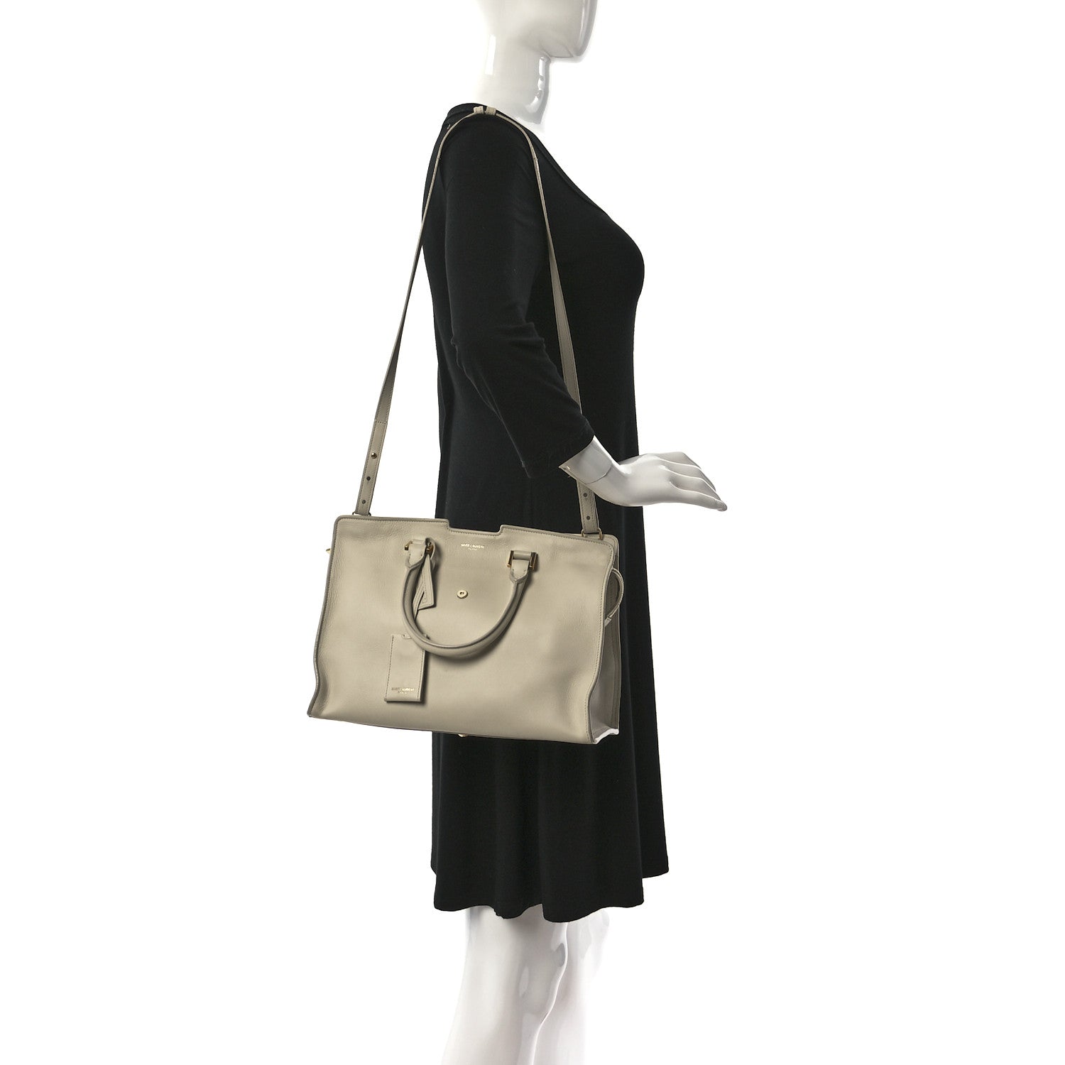 Saint Laurent Calfskin Small Classic Y Cabas Chalk 2 of 16