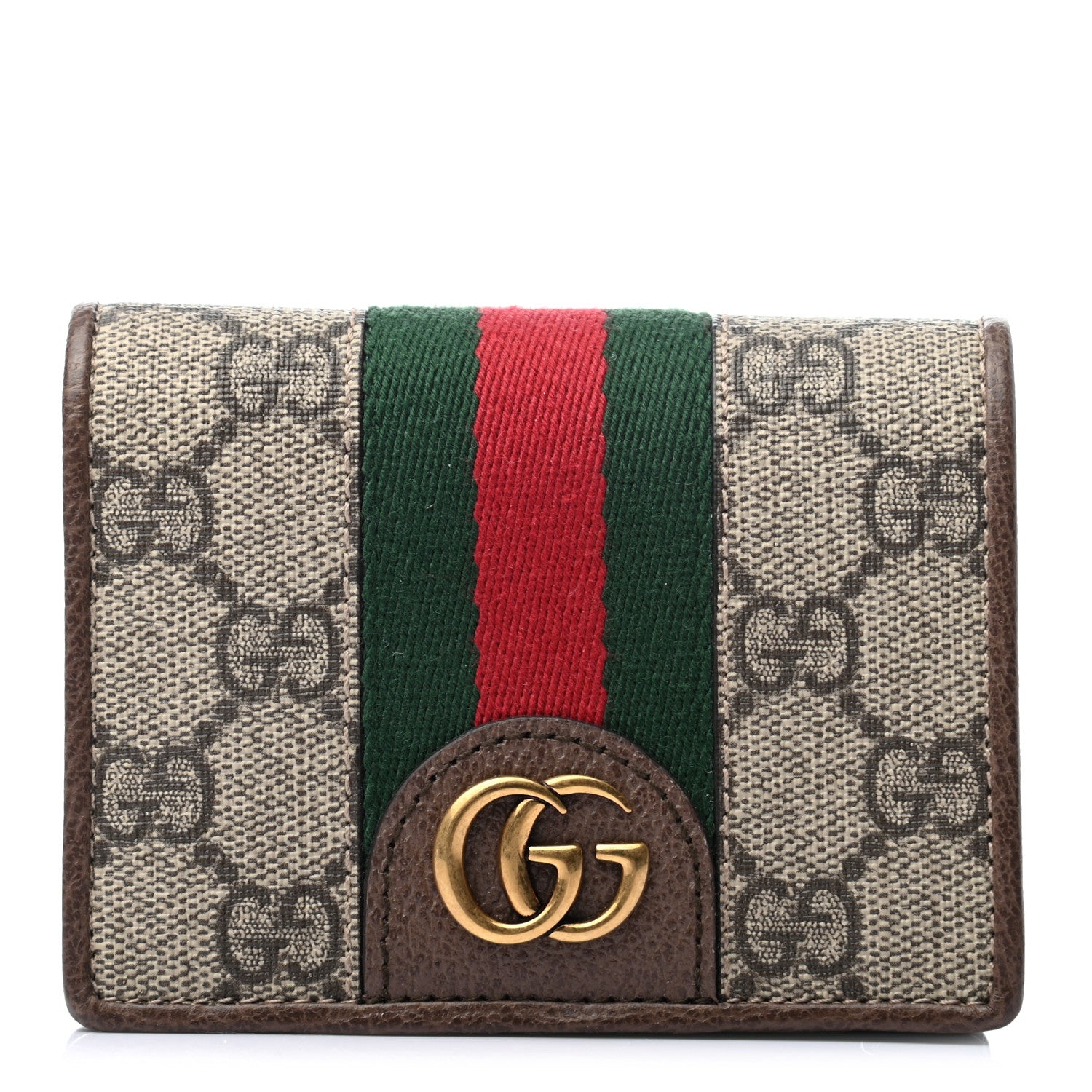 Gucci X DISNEY GG Supreme Monogram Web Three Little Pigs Ophidia Card Case Wallet Beige New Acero 1 of 7