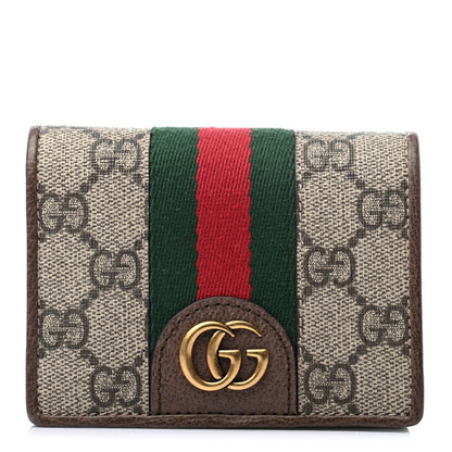 Gucci X DISNEY GG Supreme Monogram Web Three Little Pigs Ophidia Card Case Wallet Beige New Acero 1 of 7