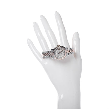 Rolex Stainless Steel 18K Everose Gold Diamond Meteorite 26mm Oyster Perpetual DateJust Watch 179171 2 of 8