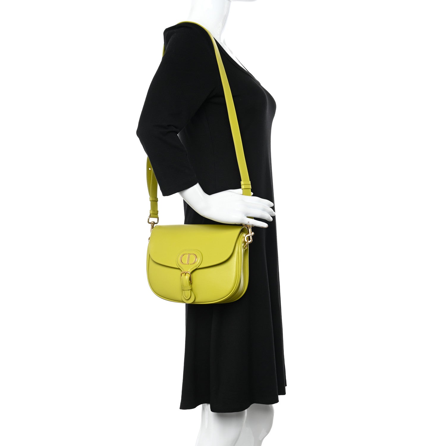 Christian Dior Box Calfskin Medium Bobby Flap Lime 2 of 9