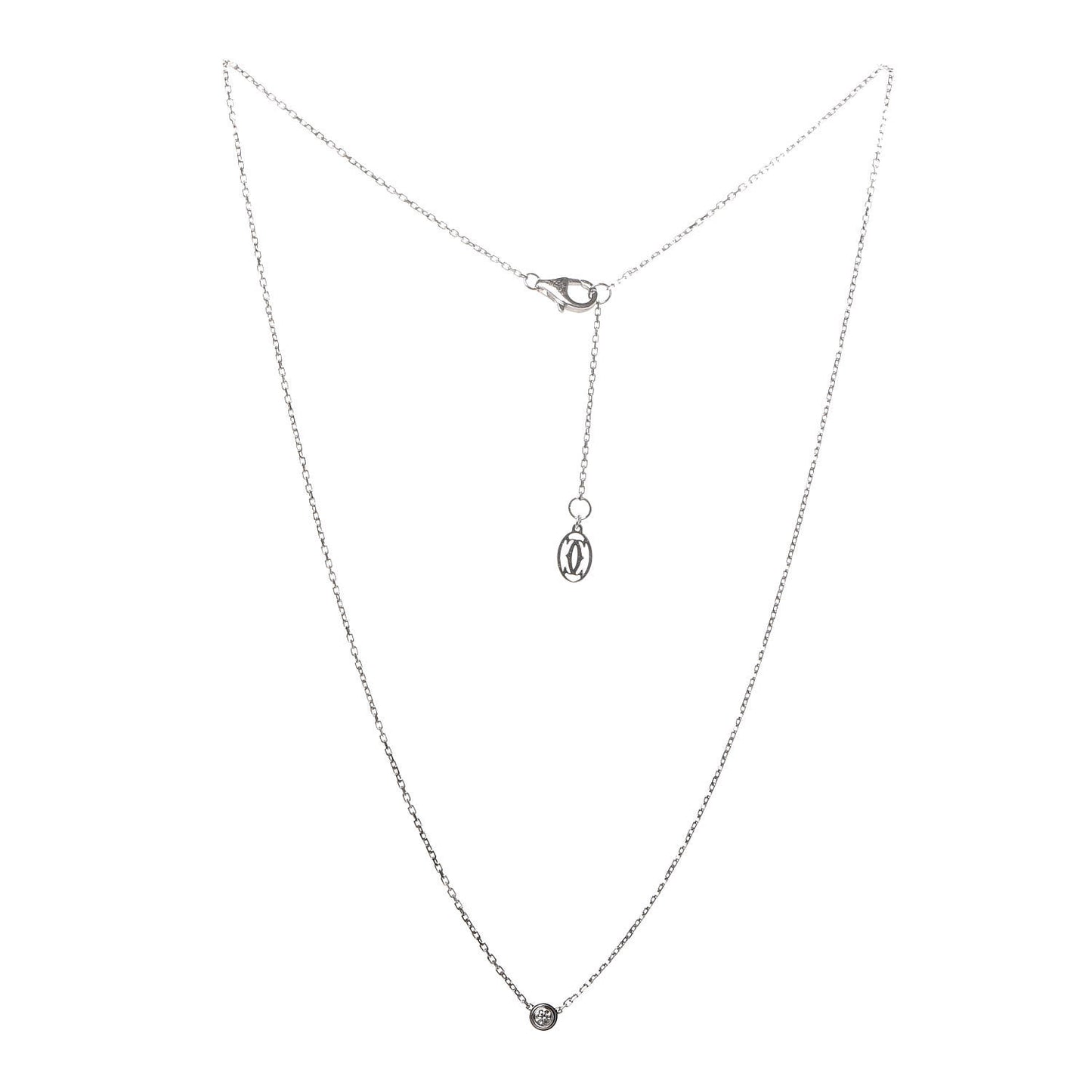18K White Gold Diamond XS D'Amour Pendant Necklace