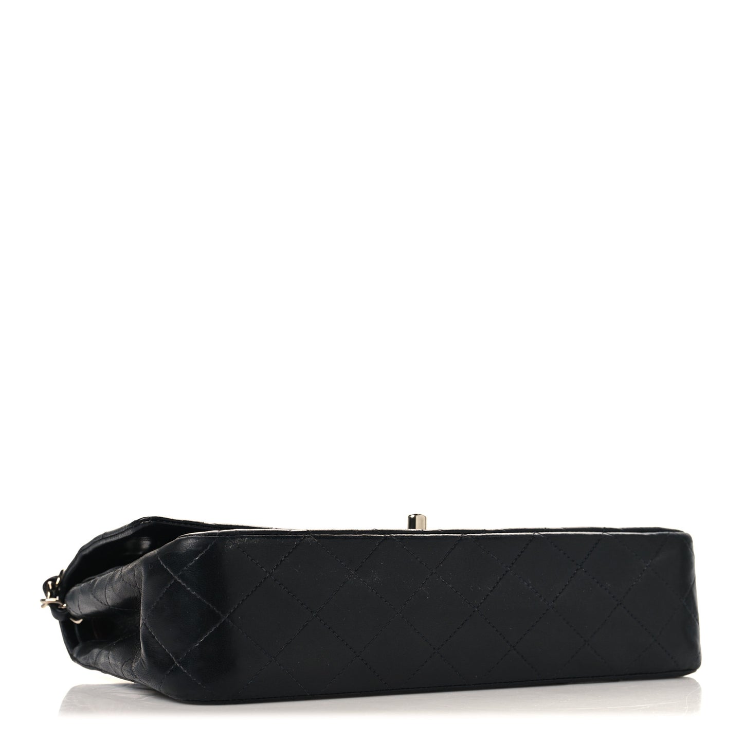 Lambskin Quilted Medium Double Flap Black