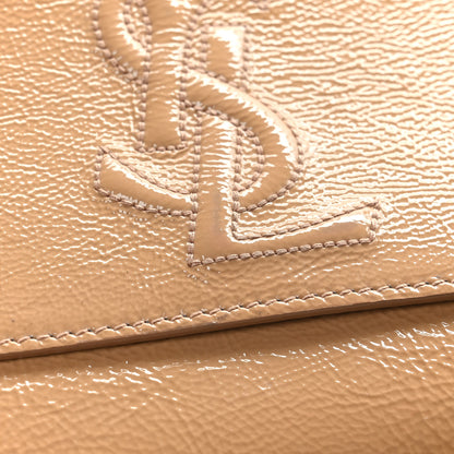 Saint Laurent Textured Patent Calfskin Monogram Large Belle De Jour Clutch Nude 9 of 9