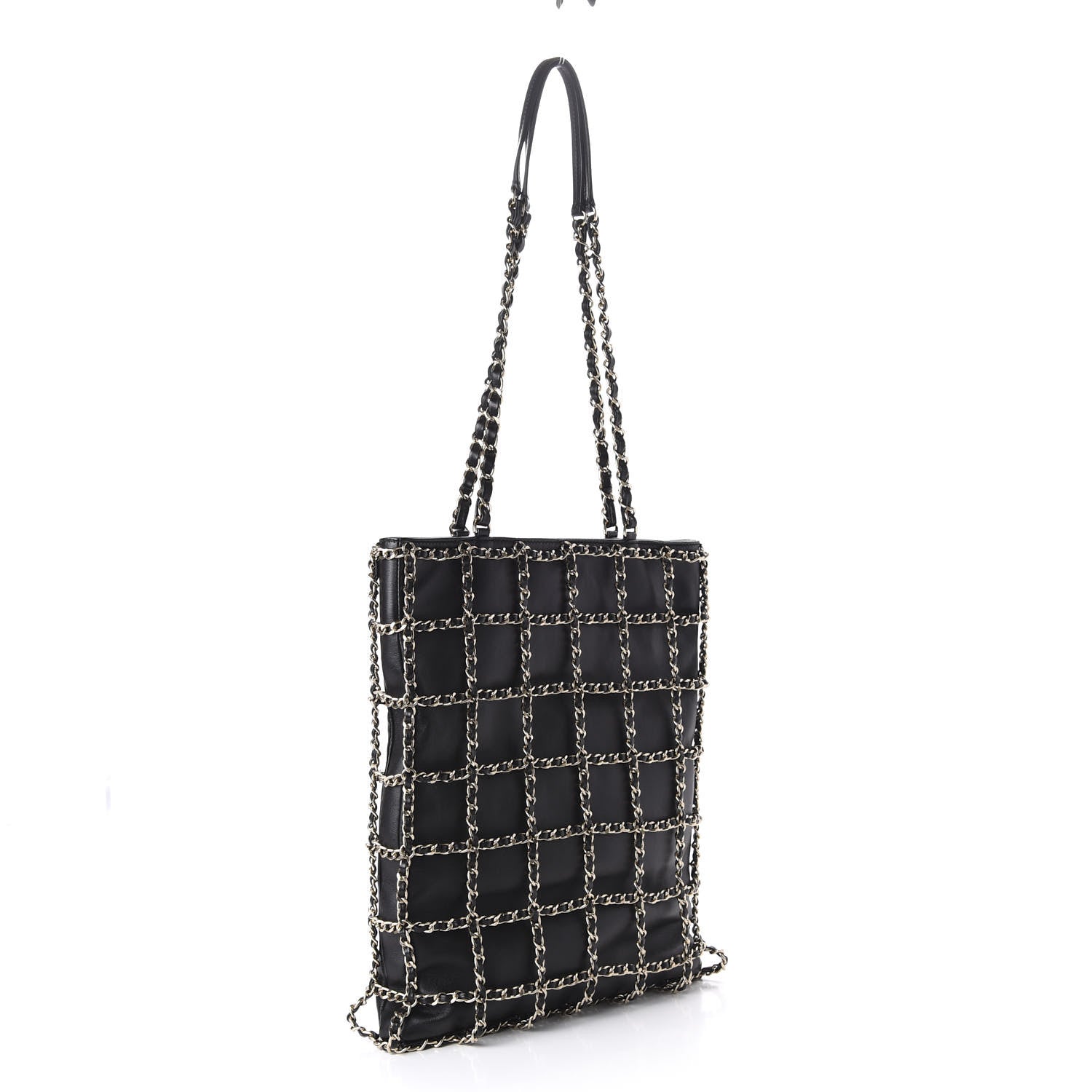 Chanel Lambskin Large Shopping Chain Tote Black 3 of 10