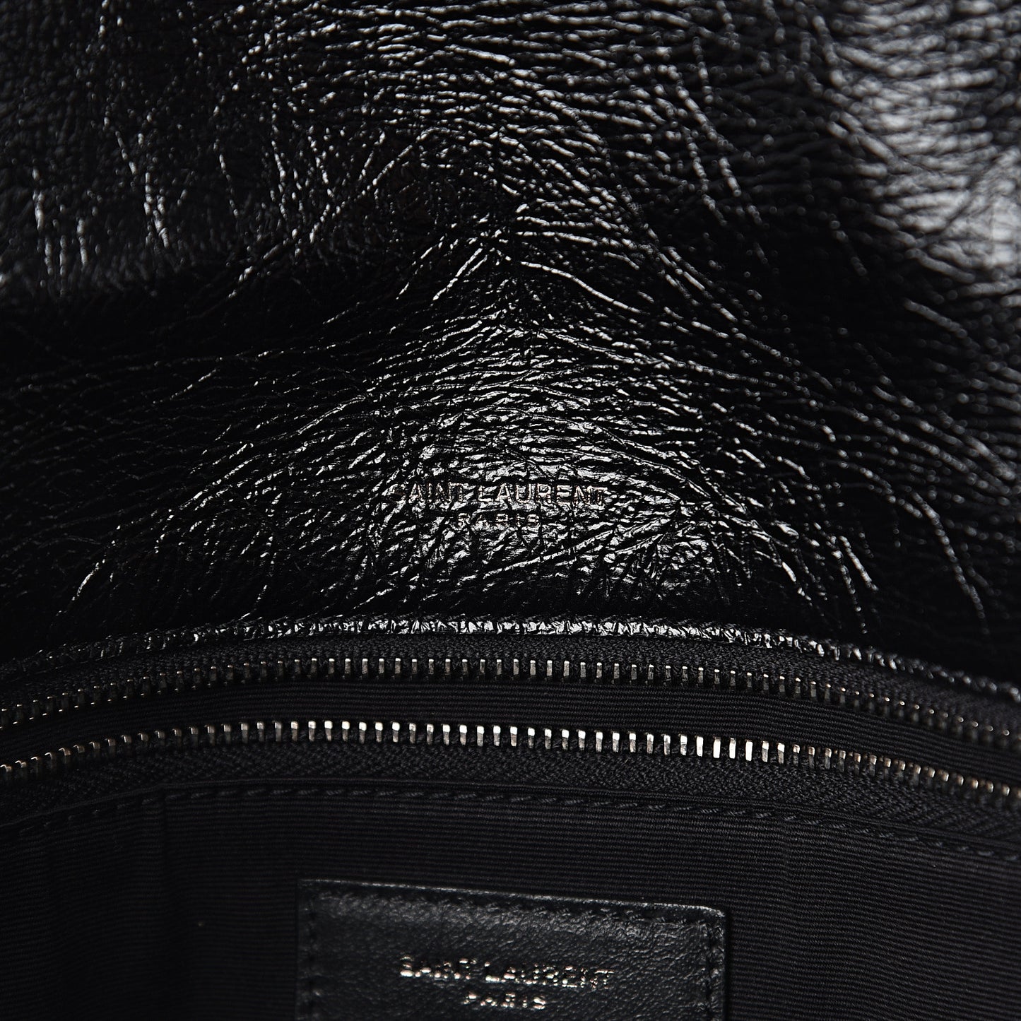 Crinkled Calfskin Matelasse Monogram Large Niki Chain Satchel Black