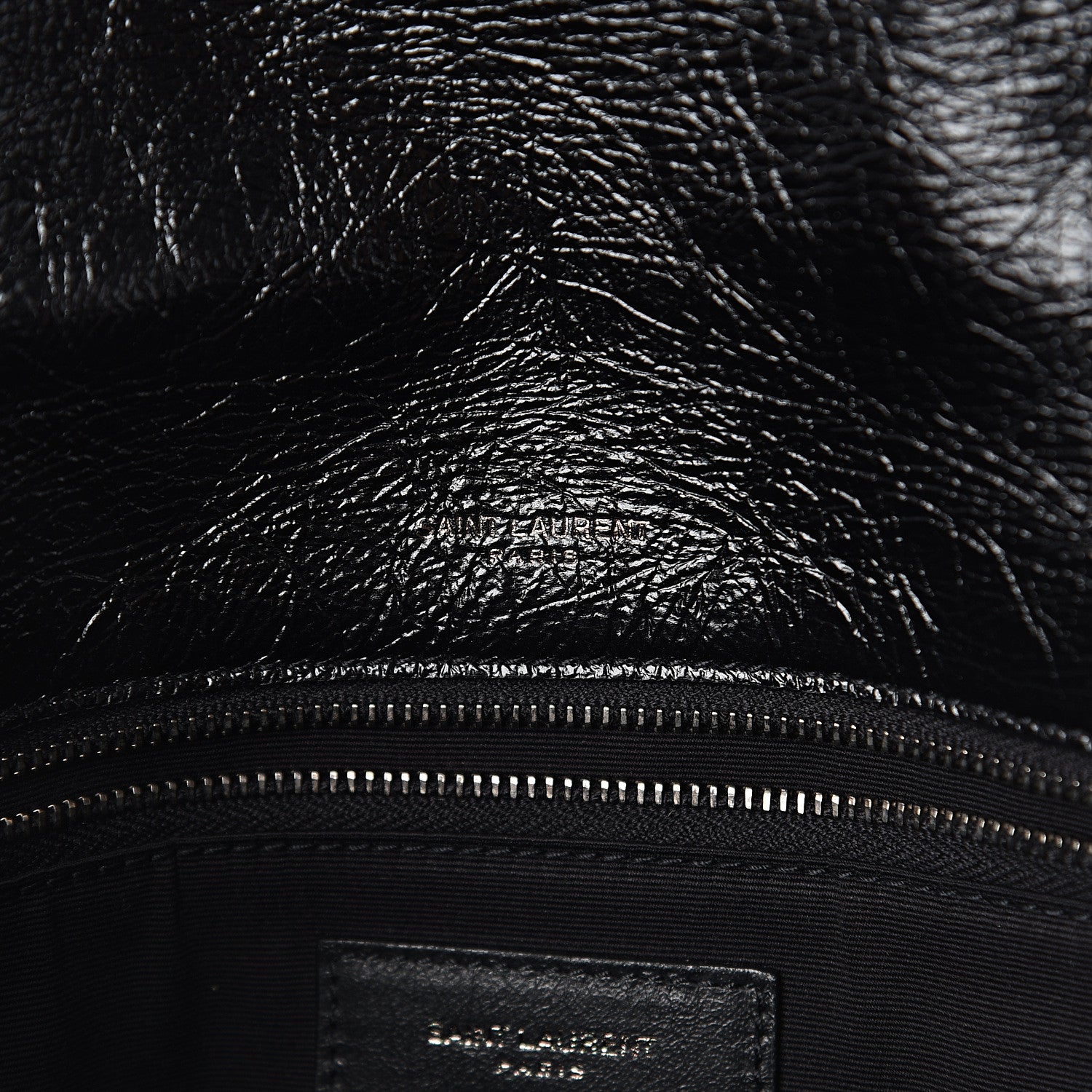 Saint Laurent Crinkled Calfskin Matelasse Monogram Large Niki Chain Satchel Black 6 of 9