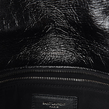 Saint Laurent Crinkled Calfskin Matelasse Monogram Large Niki Chain Satchel Black 6 of 9
