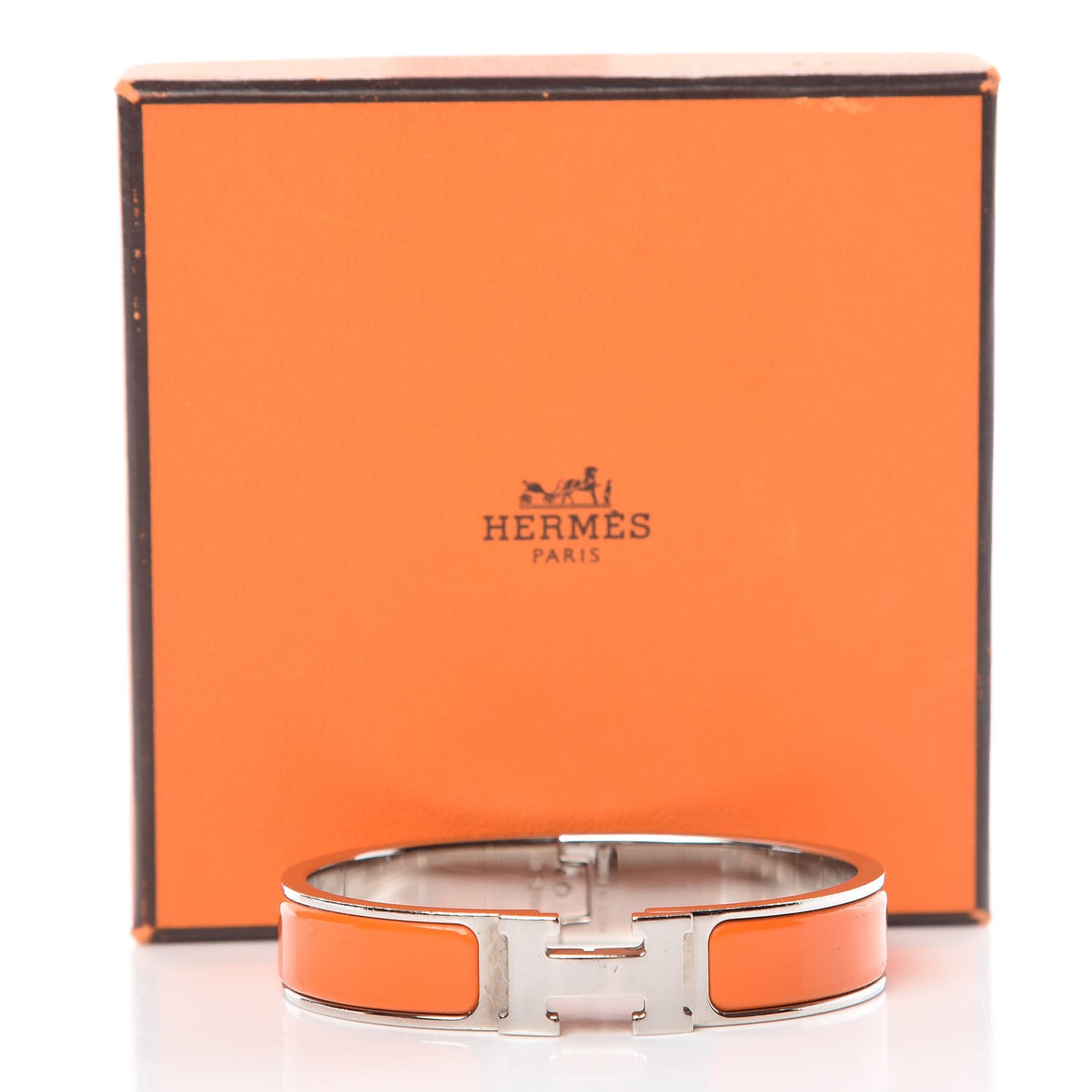 Enamel Narrow Clic Clac H Bracelet PM Orange