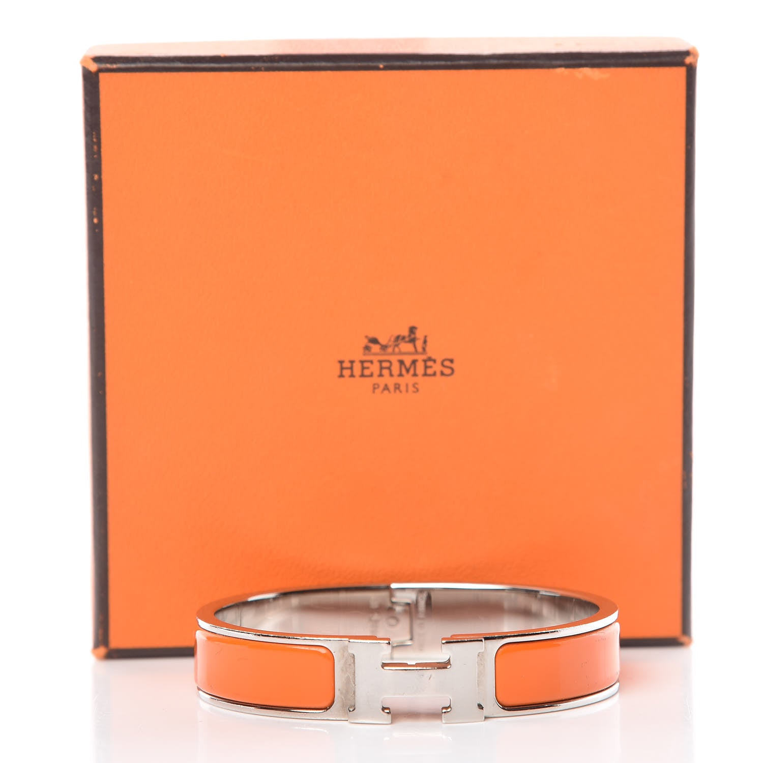 Hermes Enamel Narrow Clic Clac H Bracelet PM Orange 6 of 6