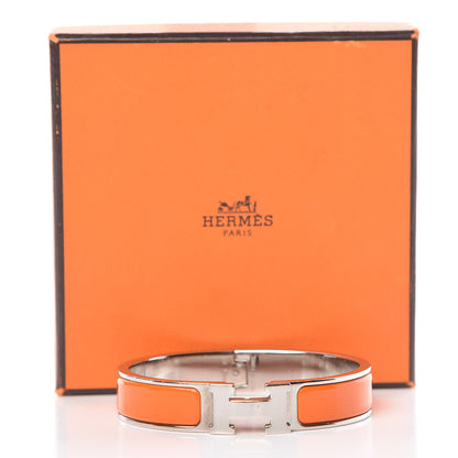 Hermes Enamel Narrow Clic Clac H Bracelet PM Orange 6 of 6