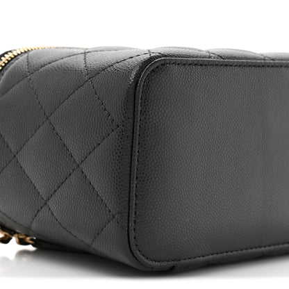 Chanel Caviar Quilted Small Vanity Case With Chain Black 10 of 10