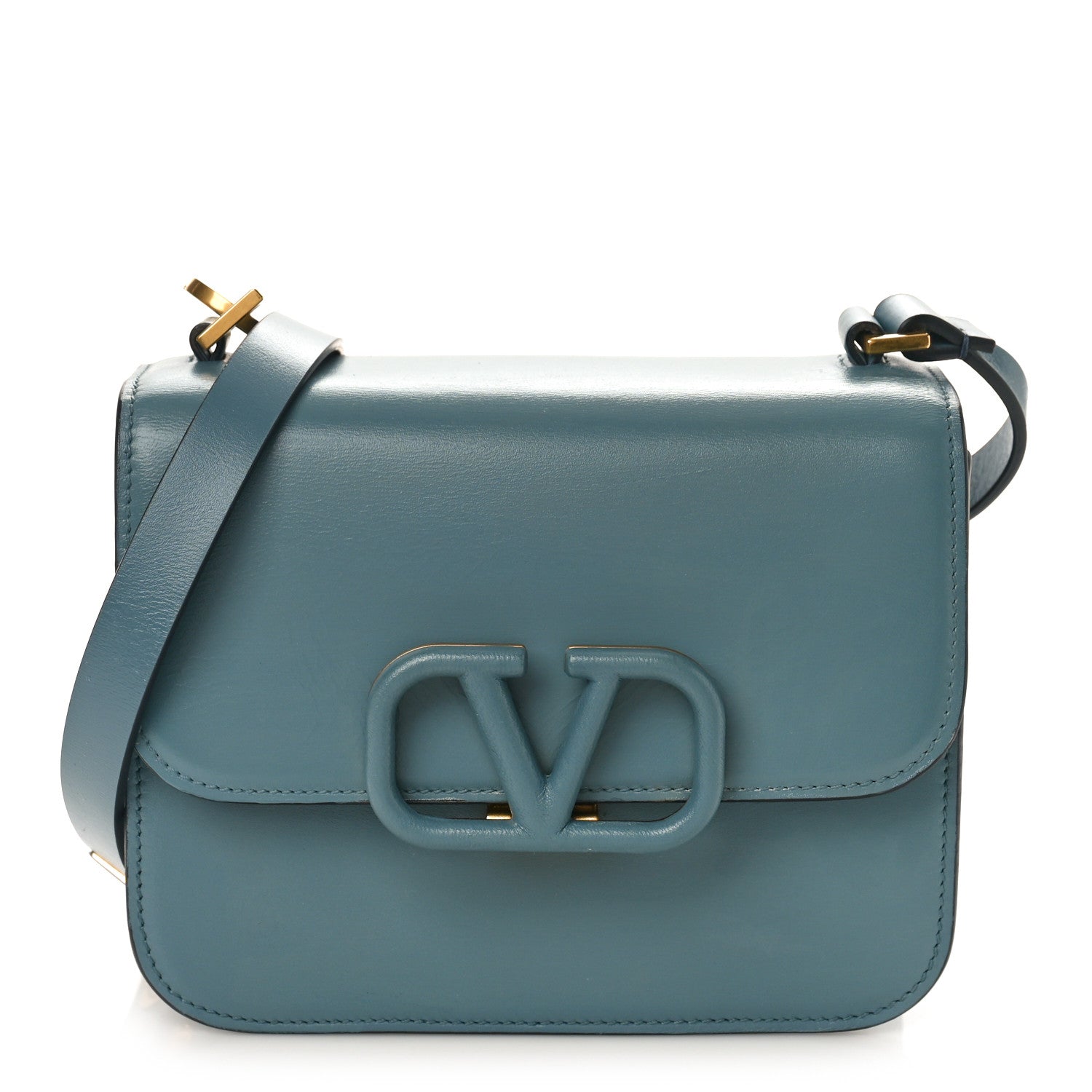 Valentino Garavani Calfskin Large VSling Shoulder Bag Saddle Amadeus 1 of 7