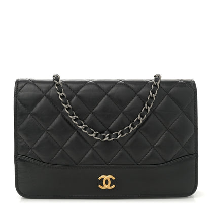 Chanel Aged Calfskin Quilted Gabrielle Wallet On Chain WOC Black 1 of 12