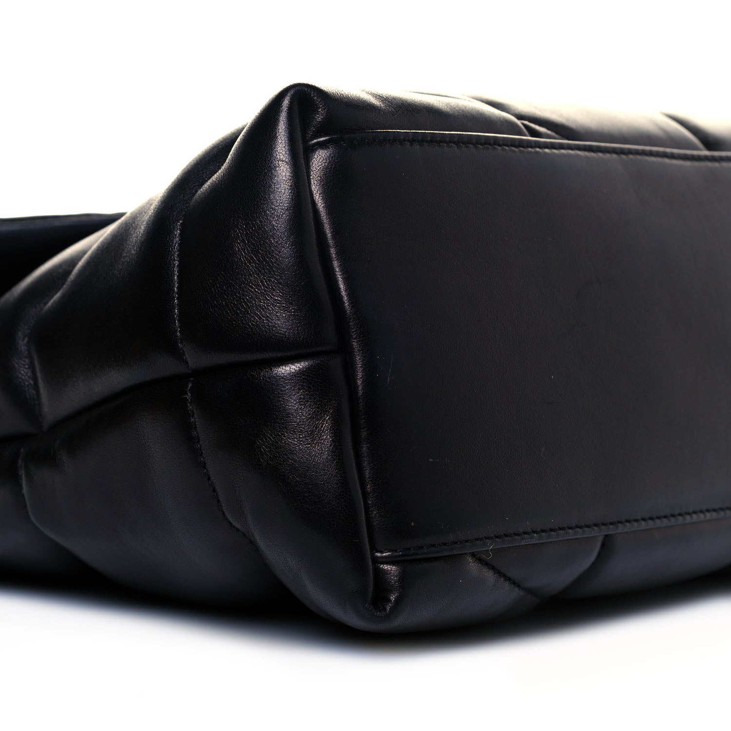 Saint Laurent Lambskin Quilted Medium Loulou Puffer Monogram Chain Satchel Black 8 of 10