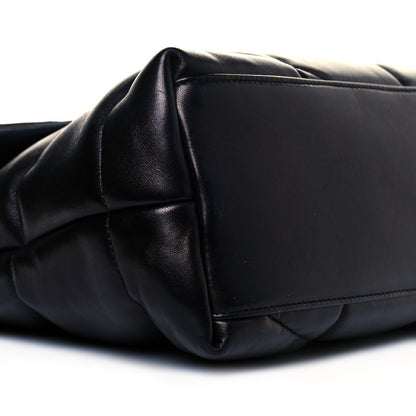Saint Laurent Lambskin Quilted Medium Loulou Puffer Monogram Chain Satchel Black 8 of 10