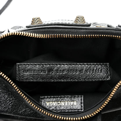 Balenciaga Agneau Arena Pin Embellished Le Cagole Shoulder Bag XS Black 7 of 10