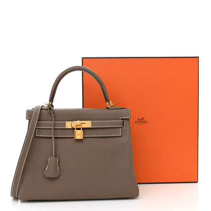 Hermes Togo Kelly Retourne 28 Etoupe 12 of 12
