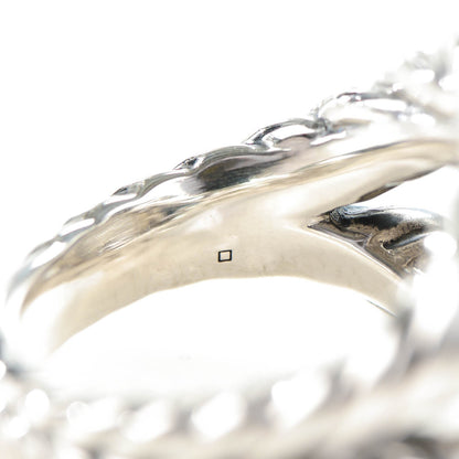 David Yurman Sterling Silver Pave Diamond 16mm Large Labyrinth Ring 54 7 6 of 6