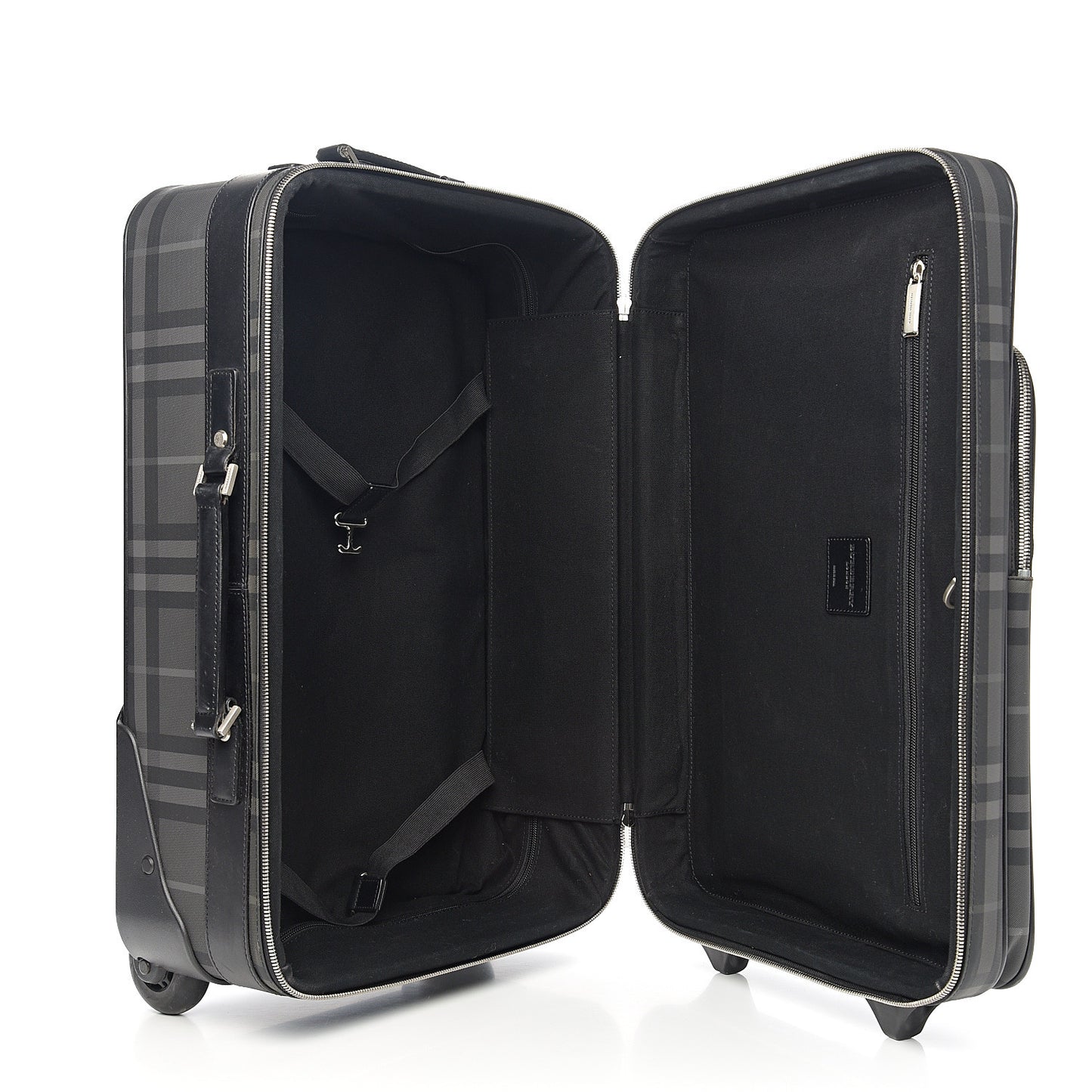 Smoked Check Carry-On Suitcase Black