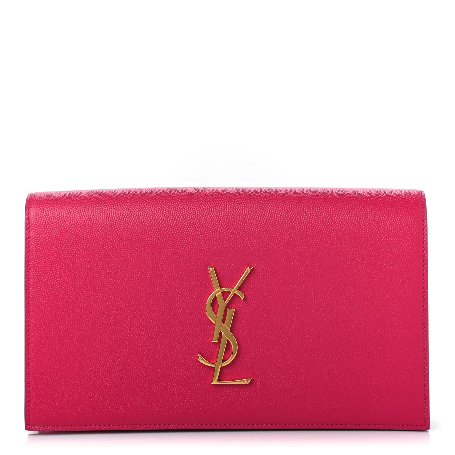 Saint Laurent Grain De Poudre Classic Monogram Kate Clutch Lipstick Fuchsia 1 of 10