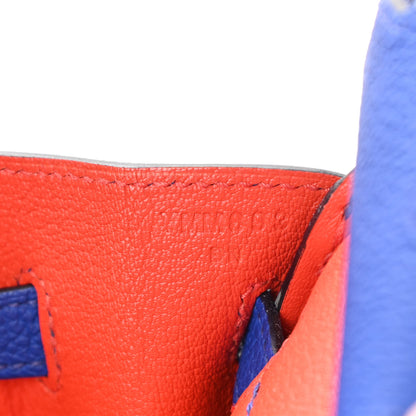 Hermes Togo Verso Birkin 25 Bleu Royal Capucine 7 of 11
