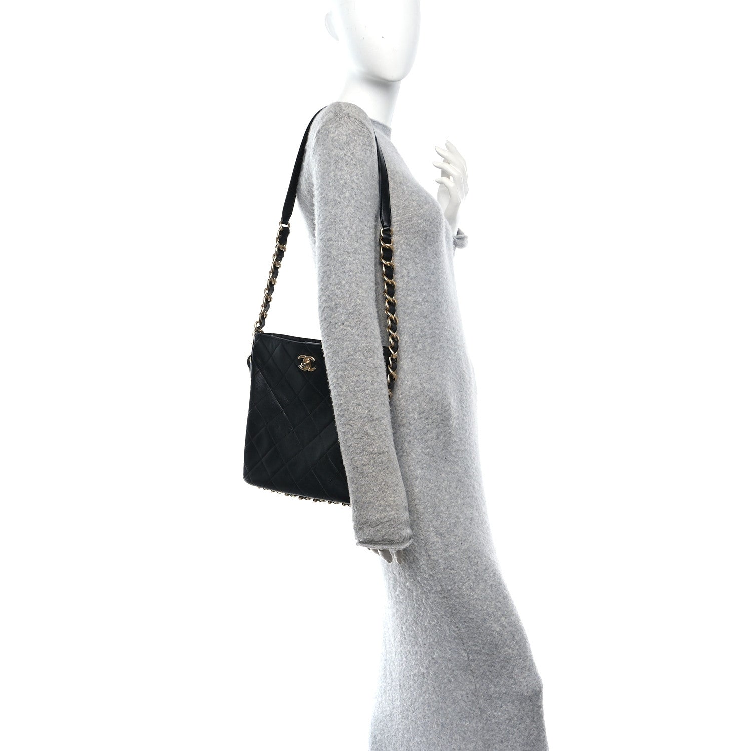 Chanel Lambskin Quilted Multi Chain Hobo Black 2 of 11