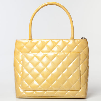 Chanel Patent Medallion Tote Yellow 3 of 10