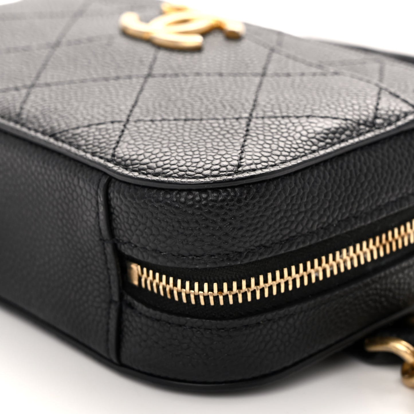 Caviar Quilted Waist Bag Black