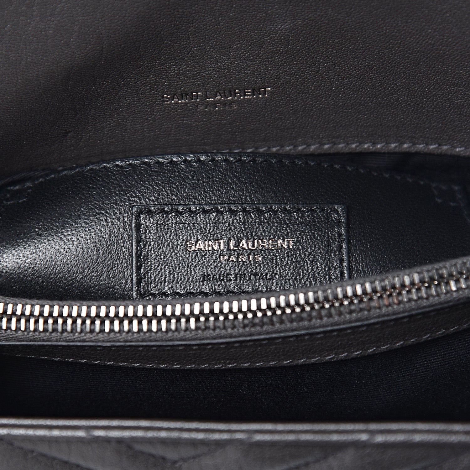 Saint Laurent Sheepskin Matelasse Chevron Monogram Medium College Bag Asphalt 5 of 10