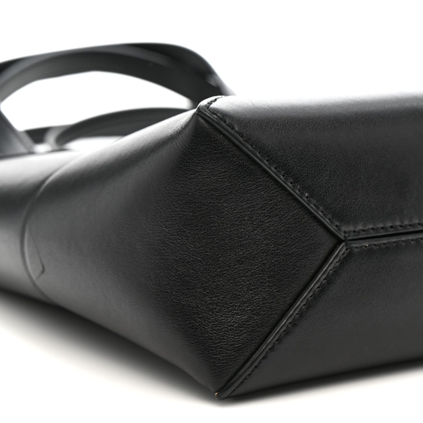Shiny Calfskin Mini Puzzle Fold Tote Black