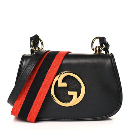 Gucci Roxy Calfskin Web Mini Blondie Shoulder Bag Black 1 of 9