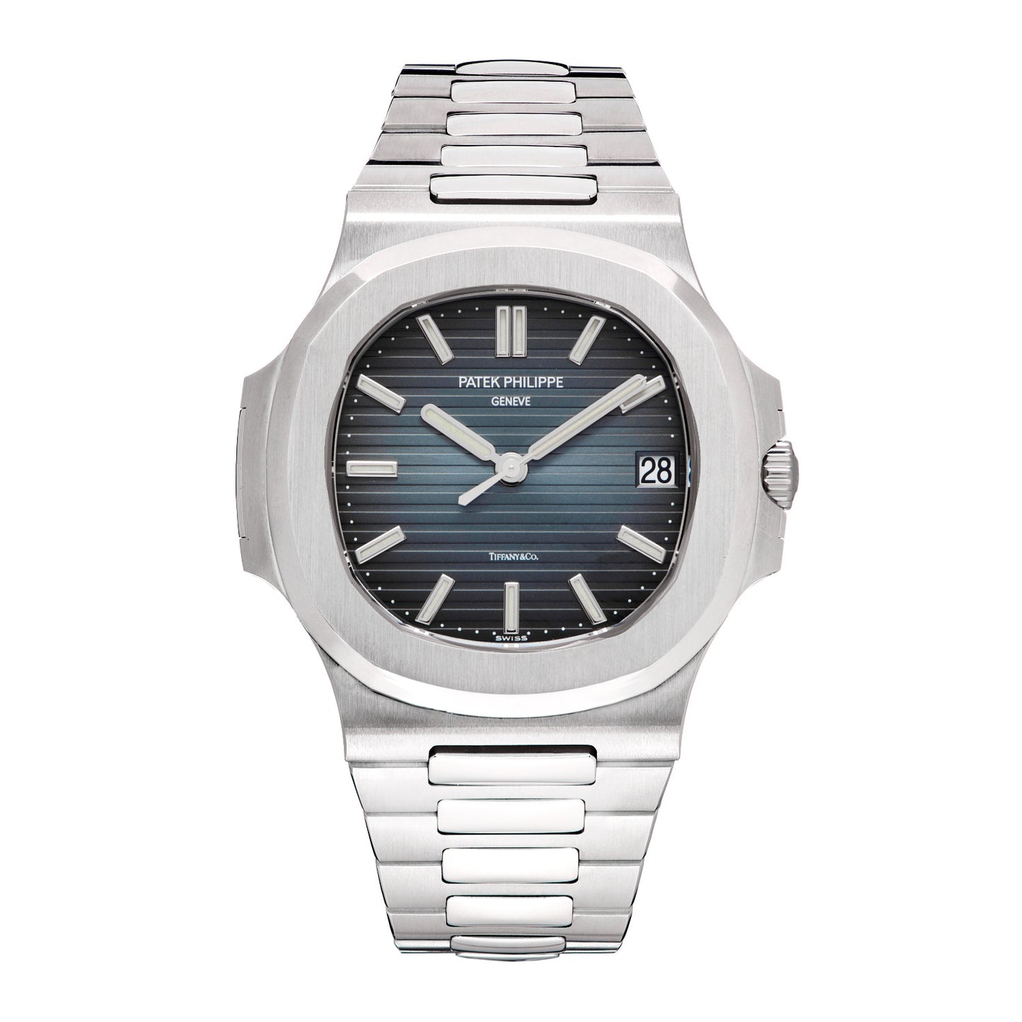 Stainless Steel 40mm Tiffany & Co. Nautilus Automatic Watch Blue 5711/1A-010