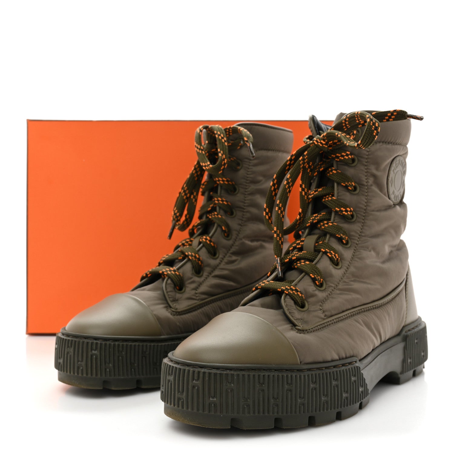 Hermes Calfskin Parachute Fresh Ankle Boots 37 Khaki 12 of 12