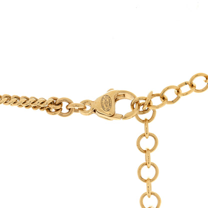Chanel Metal Crystal Quilted CC Pendant Necklace Gold 4 of 4
