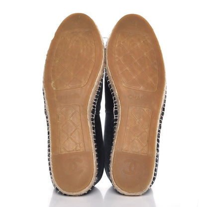 Chanel Velvet CC Espadrilles 41 Dark Navy Black 5 of 9