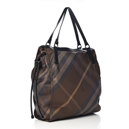 Burberry Nylon Check Small Buckleigh Packable Tote Brown 3 of 11