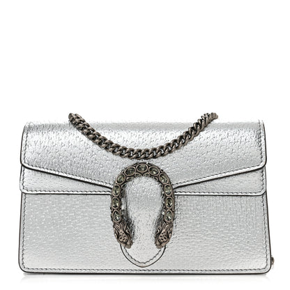 Gucci Metallic Calfskin Super Mini Dionysus Shoulder Bag Silver 1 of 11