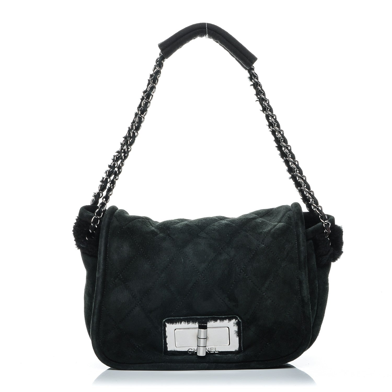 Chanel Shearling Quilted Mademoiselle Flap Black 1 of 9