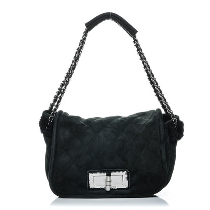 Chanel Shearling Quilted Mademoiselle Flap Black 1 of 9