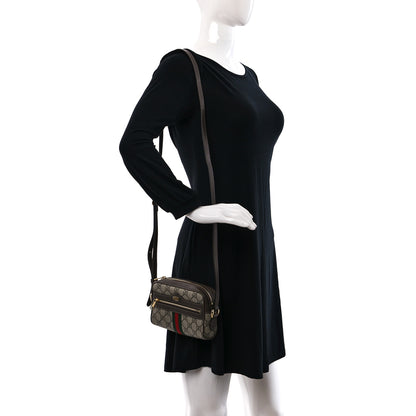 Gucci GG Supreme Monogram Web Mini Ophidia Shoulder Bag Brown 2 of 9