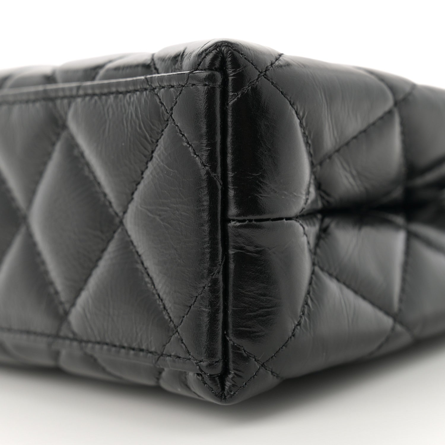 Chanel Shiny Aged Calfskin Quilted Nano Kelly Shopper Black 10 of 11