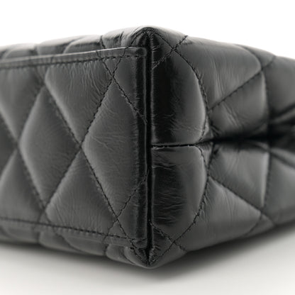 Chanel Shiny Aged Calfskin Quilted Nano Kelly Shopper Black 10 of 11