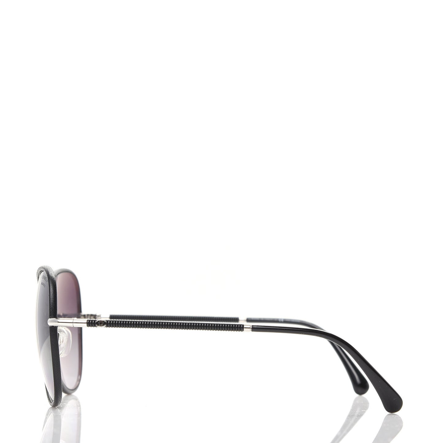 Metal Lambskin Polarized Pilot Fall Sunglasses 4227-Q Black