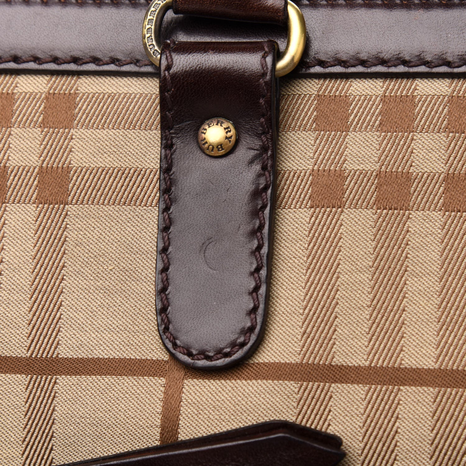 Burberry Haymarket Check Tote Brown 11 of 12