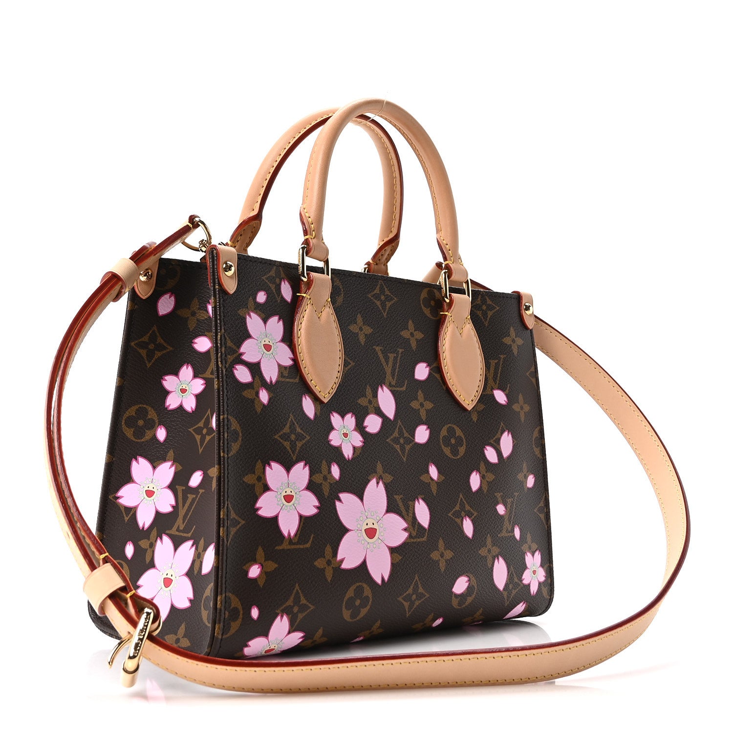 Louis Vuitton LV X TM Monogram Cherry Blossom Onthego PM Sakura Brown 2 of 9