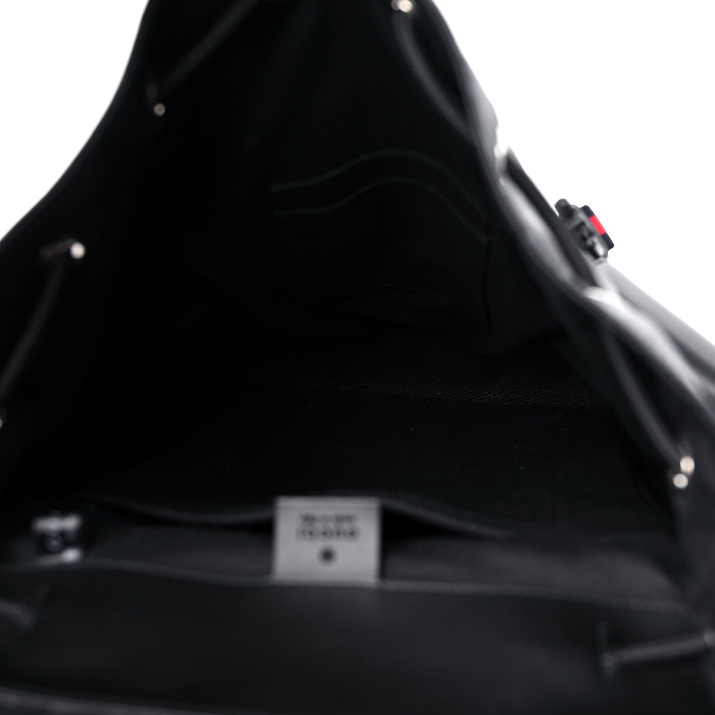 Soft GG Supreme Monogram Appia Calfskin Web Double Buckle Backpack Black