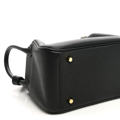 Hermes Taurillon Clemence Mini Lindy 20 Black 9 of 10