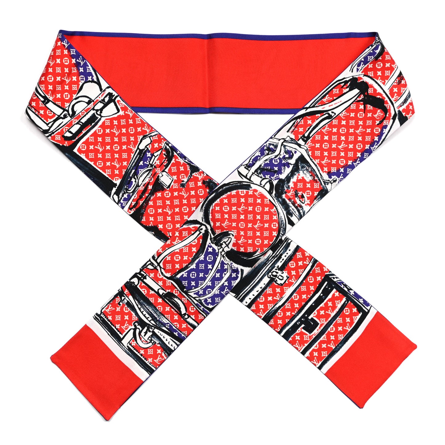 Silk Monogram Trunks Bandeau Red