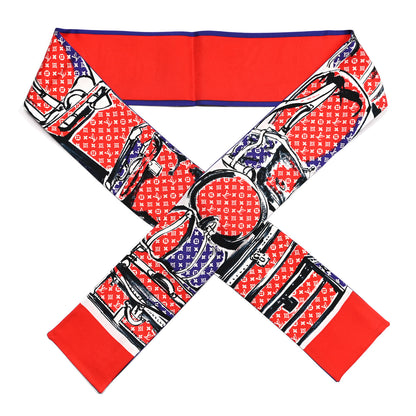 Louis Vuitton Silk Monogram Trunks Bandeau Red 1 of 3